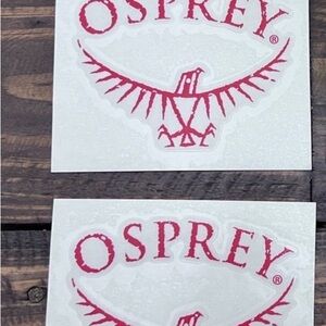 NEW Set of 3 OSPREY RED 5"x5" Logo Stickers LOT of 3 NEW